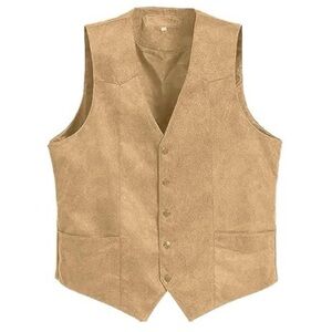 💞 New Men's Size Large Classic Tan 5-Button Vest